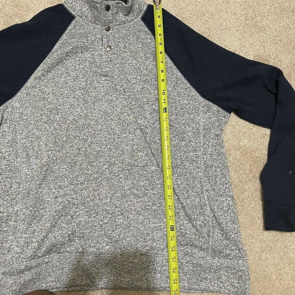 Sonoma Mockneck Colorblock Sweater Fleece Blue Gray Men's XXL 1/4 Snap P… - Picture 7 of 8